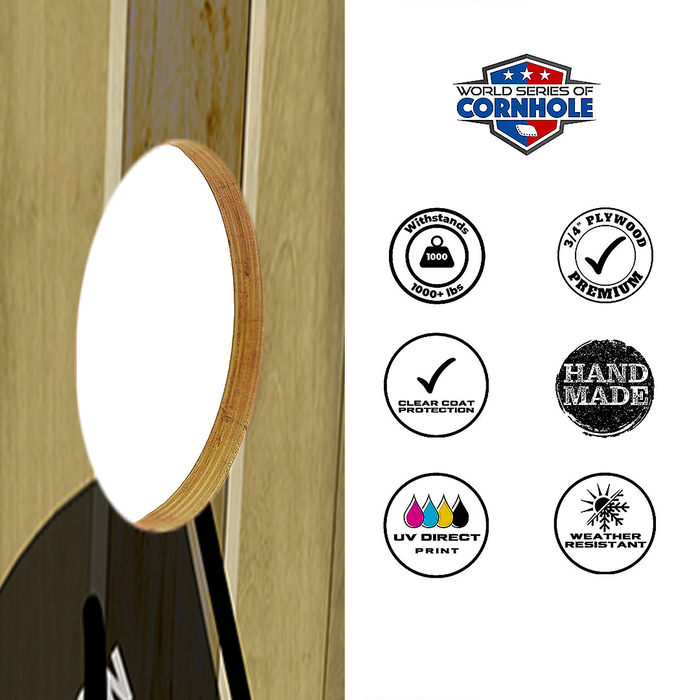 World Series of Cornhole Official 2' x 4' Professional Cornhole Board Runway 2402P - Sasquatch Holding an Oregon Flag