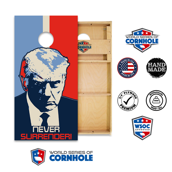 World Series of Cornhole Official 2' x 4' Professional Cornhole Board Runway 2402P - Never Surrender