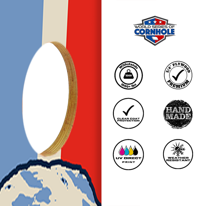 World Series of Cornhole Official 2' x 4' Professional Cornhole Board Runway 2402P - Never Surrender