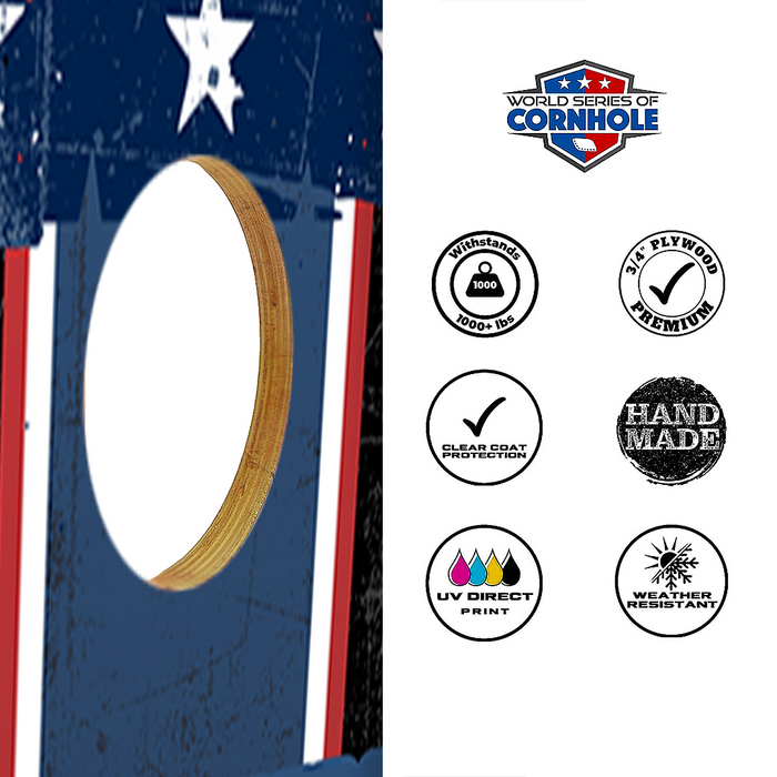 World Series of Cornhole Official 2' x 4' Professional Cornhole Board Runway 2402P - POW MIA Not Forgotten