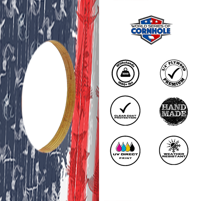 World Series of Cornhole Official 2' x 4' Professional Cornhole Board Runway 2402P - Withering Wilds American Flag