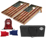 Rustic American flag design printed directly on a full-size cornhole board
