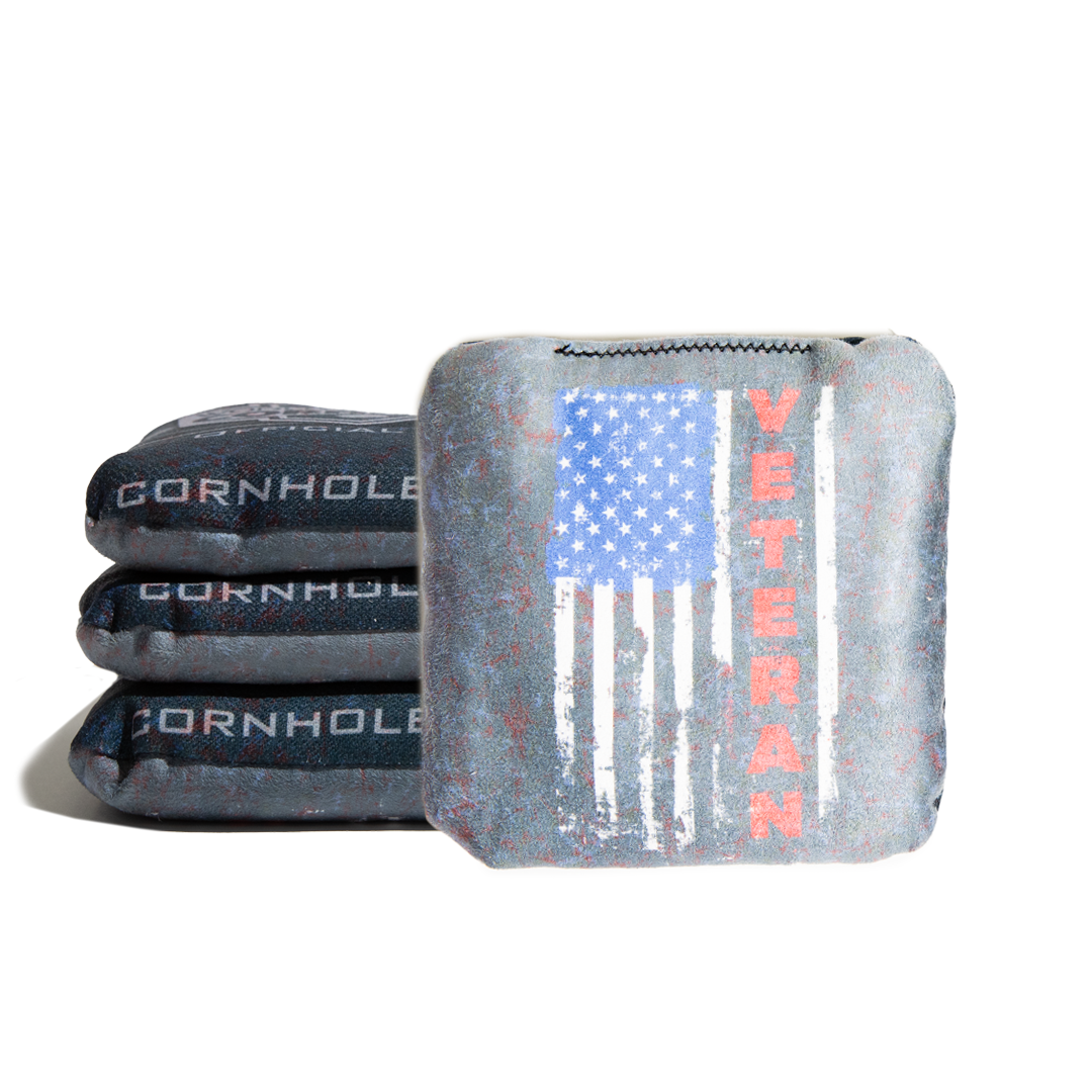 World Series of Cornhole Official 6-IN Professional Cornhole Bag Rapter - Veteran Flag