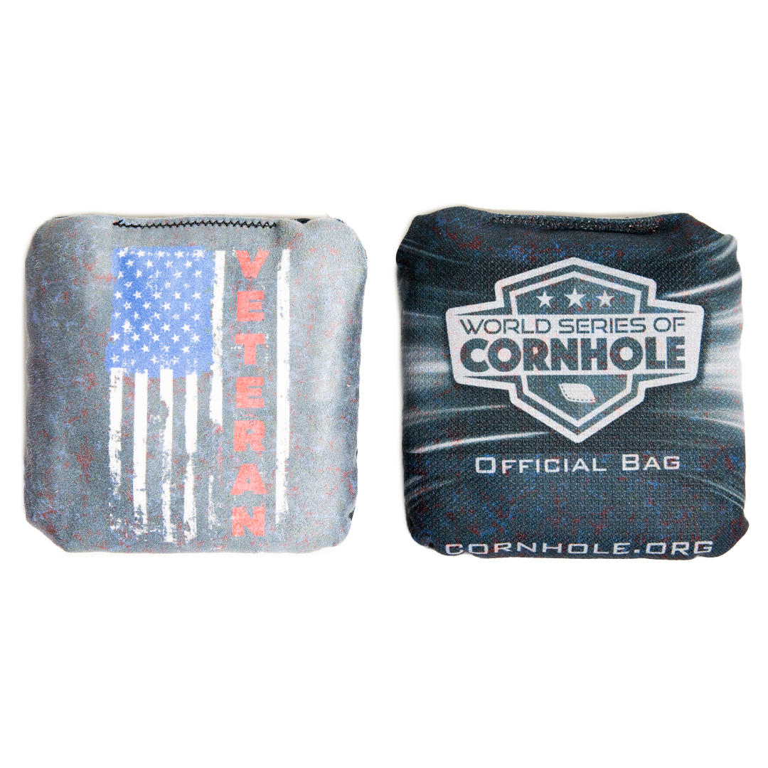 World Series of Cornhole Official 6-IN Professional Cornhole Bag Rapter - Veteran Flag