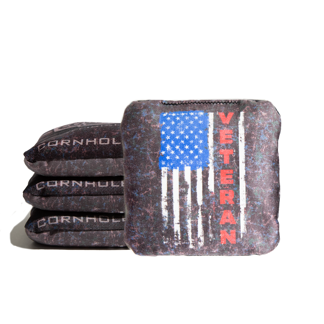 World Series of Cornhole Official 6-IN Professional Cornhole Bag Rapter - Veteran Flag