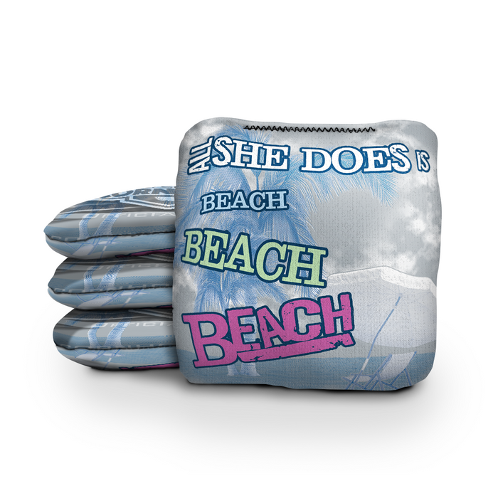 World Series of Cornhole 6-IN Professional Cornhole Bag Rapter - All She Does is Beach