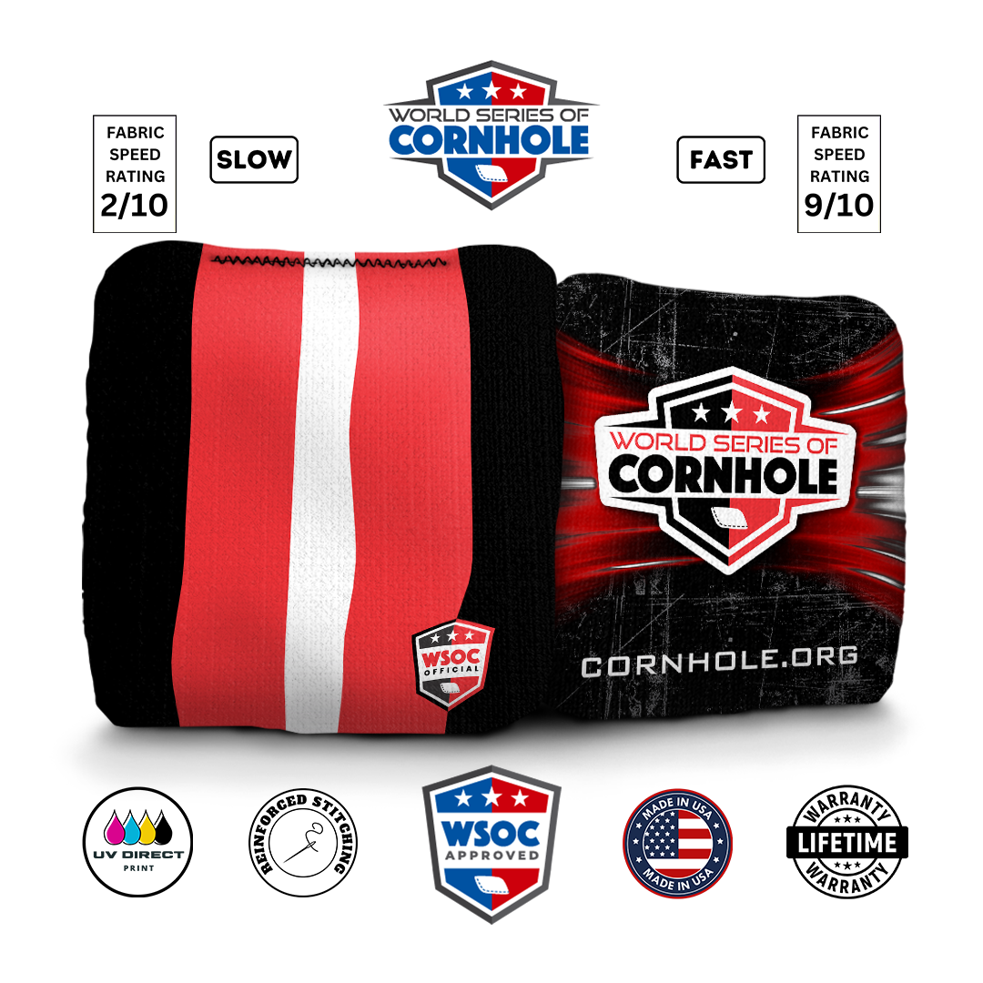 World Series of Cornhole 6-IN Professional Cornhole Bag Rapter - Classic Stripes