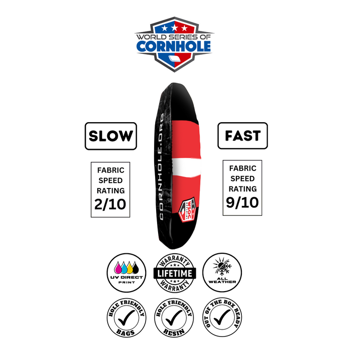 World Series of Cornhole 6-IN Professional Cornhole Bag Rapter - Classic Stripes