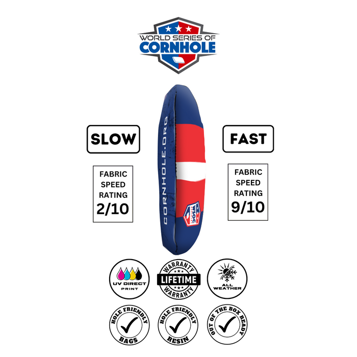World Series of Cornhole 6-IN Professional Cornhole Bag Rapter - Classic Stripes