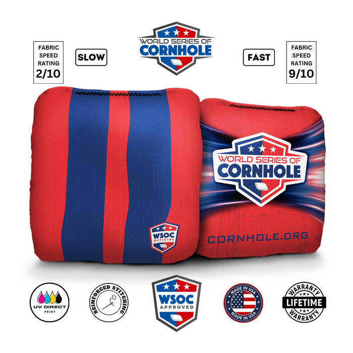 World Series of Cornhole 6-IN Professional Cornhole Bag Rapter - Classic Stripes