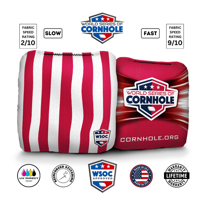 World Series of Cornhole 6-IN Professional Cornhole Bag Rapter - Patriotic Stars and Stripes