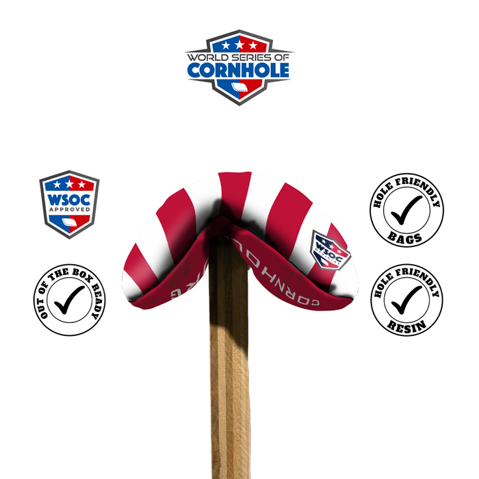 World Series of Cornhole 6-IN Professional Cornhole Bag Rapter - Patriotic Stars and Stripes