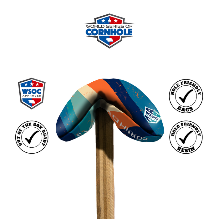 World Series of Cornhole Official 6-IN Professional Cornhole Bag Rapter - Retro Swirl