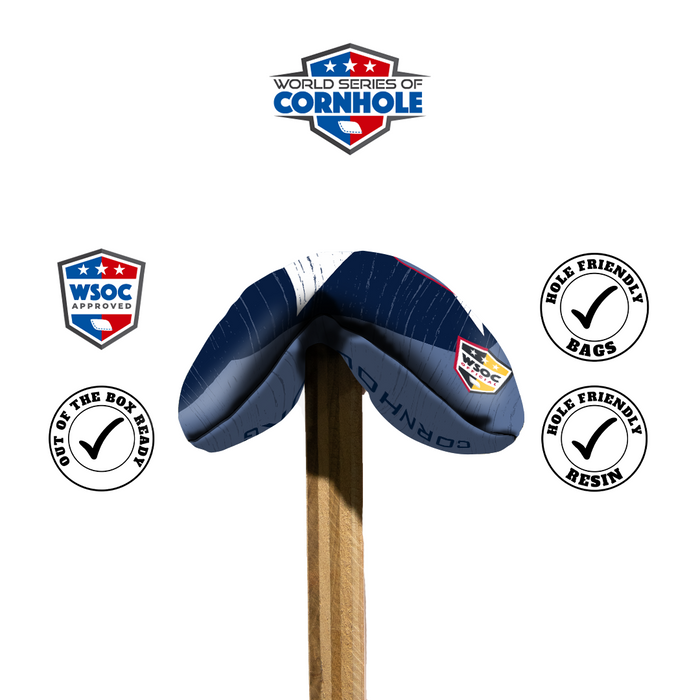 World Series of Cornhole 6-IN Professional Cornhole Bag Rapter - P-51 Mustang Blue