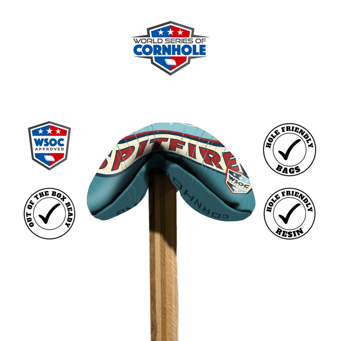 World Series of Cornhole Official 6-IN Professional Cornhole Bag Rapter - Spitfire Blue