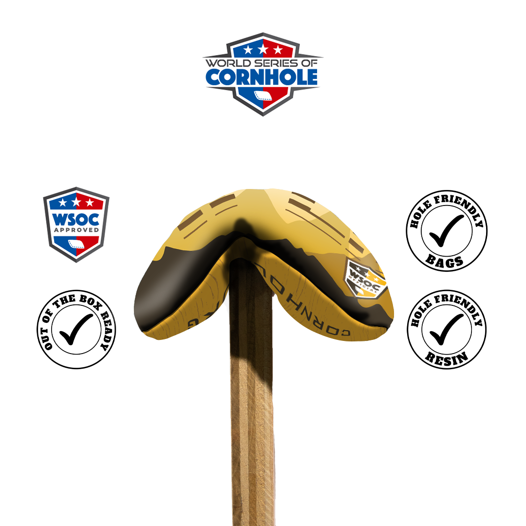 World Series of Cornhole Official 6-IN Professional Cornhole Bag Rapter - Viper Yellow