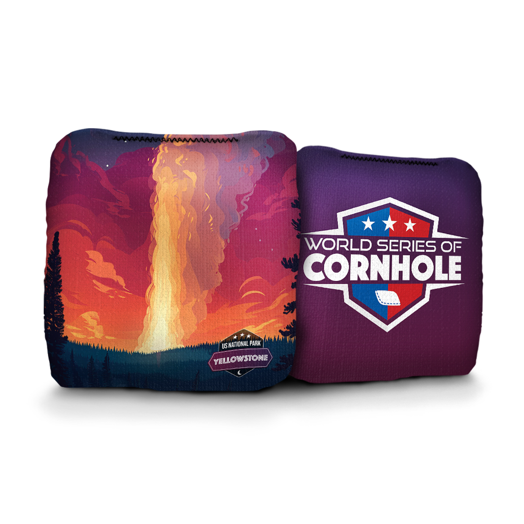 World Series of Cornhole 6-IN Professional Cornhole Bag Rapter - National Park - Yellowstone Old Faithful