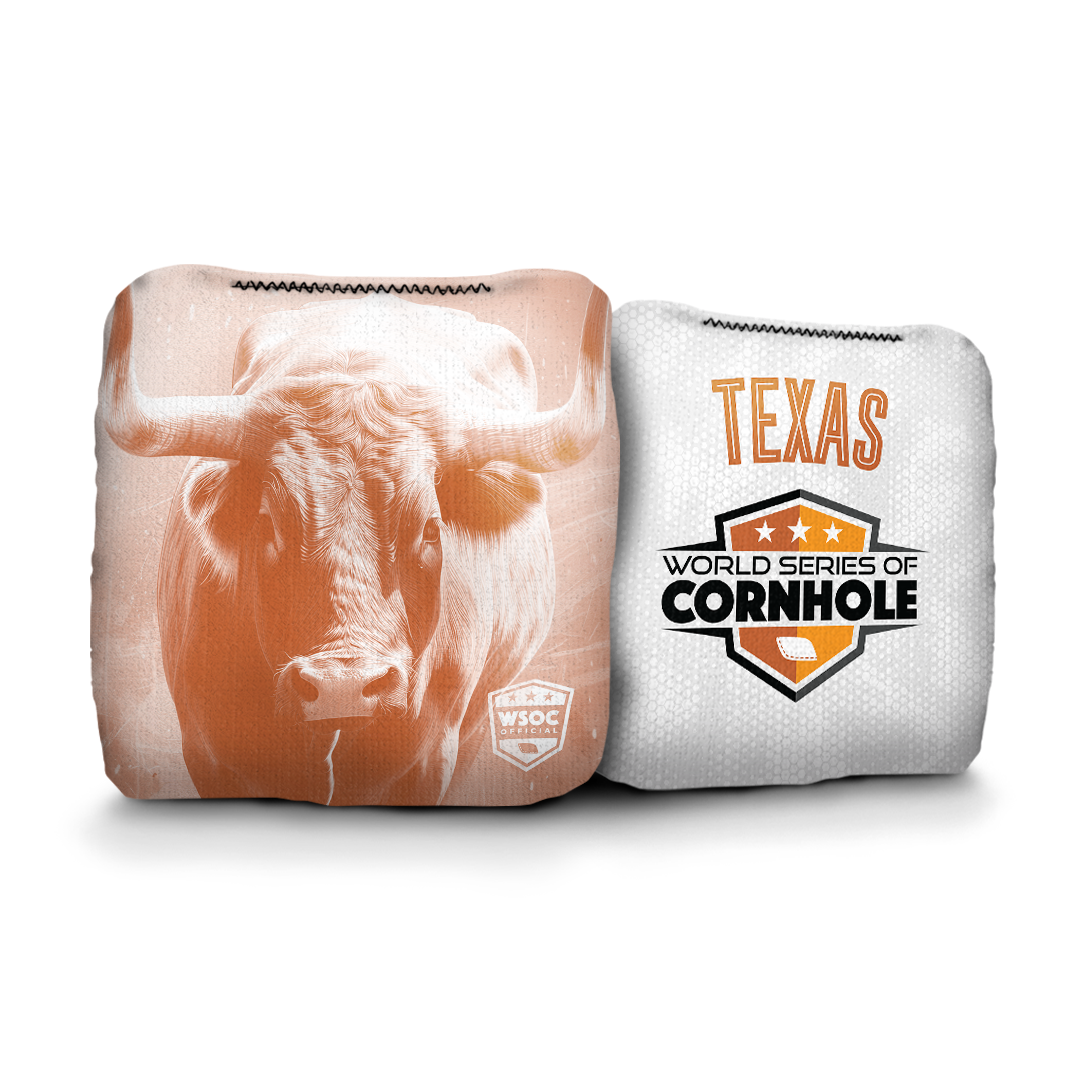 World Series of Cornhole Official 6-IN Professional Cornhole Bag Rapter - Texas Longhorns