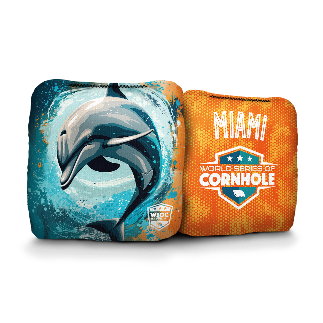 World Series of Cornhole 6-IN Professional Cornhole Bag Rapter - Miami Dolphins