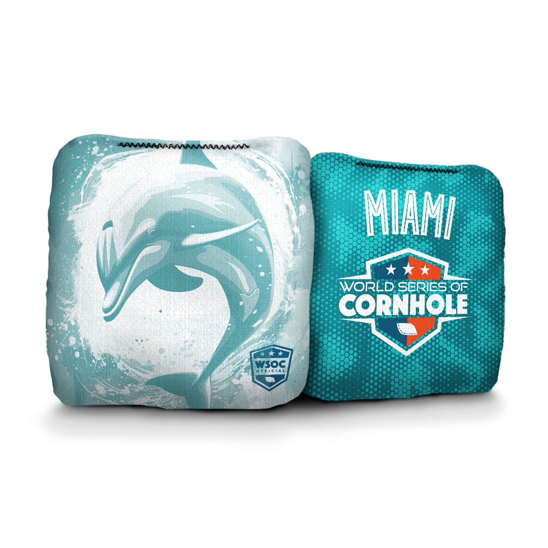 World Series of Cornhole 6-IN Professional Cornhole Bag Rapter - Miami Dolphins