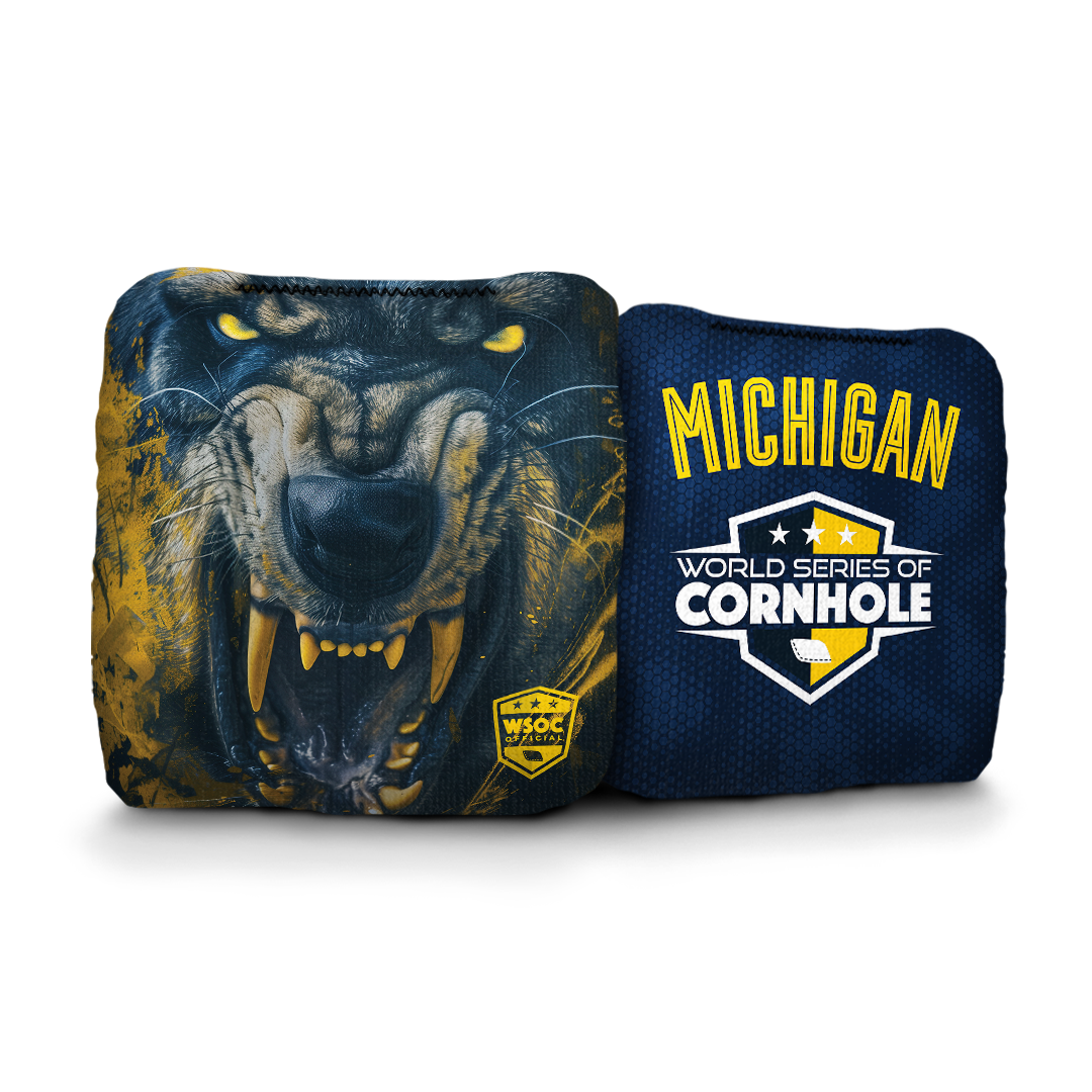 World Series of Cornhole 6-IN Professional Cornhole Bag Rapter - Michigan Wolverines