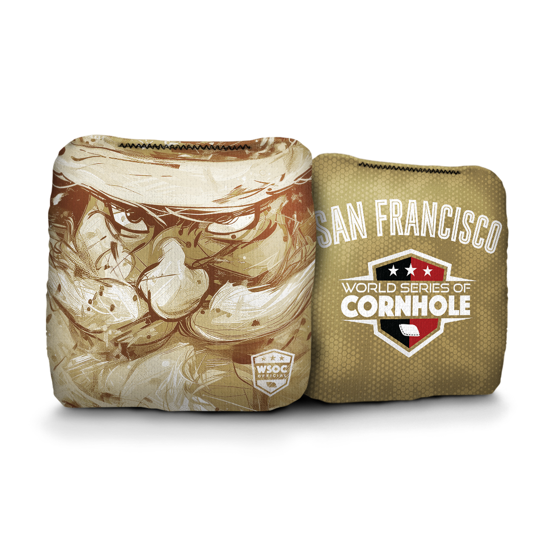 World Series of Cornhole Official 6-IN Professional Cornhole Bag Rapter - San Francisco 49ers