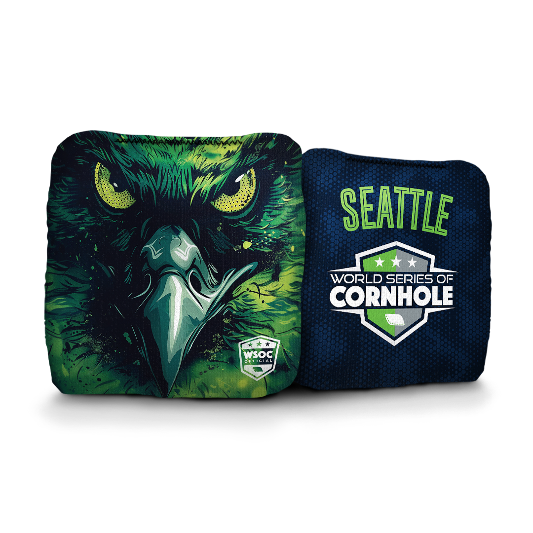 World Series of Cornhole Official 6-IN Professional Cornhole Bag Rapter - Seattle Seahawks