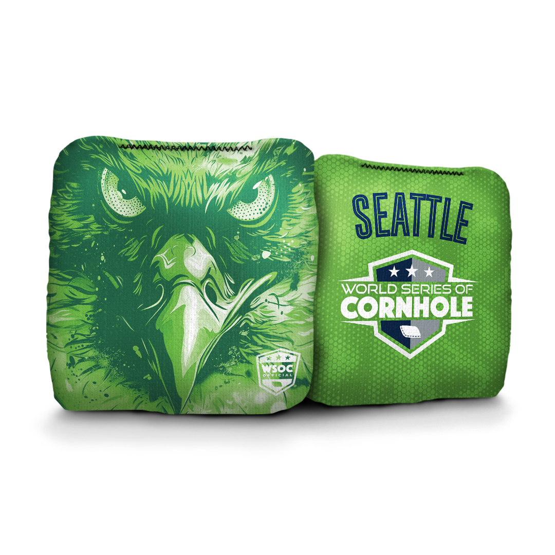 World Series of Cornhole Official 6-IN Professional Cornhole Bag Rapter - Seattle Seahawks