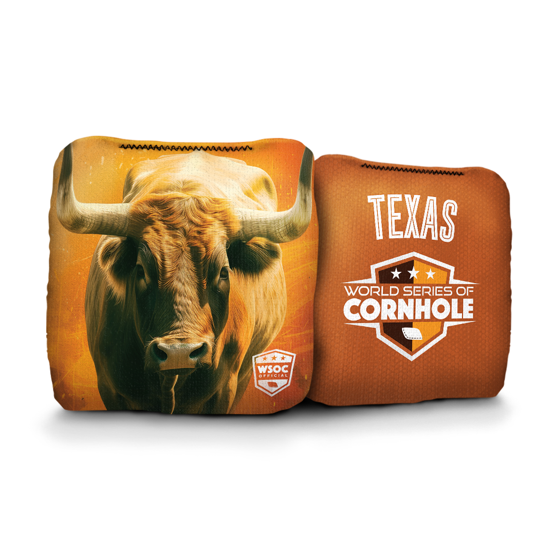 World Series of Cornhole Official 6-IN Professional Cornhole Bag Rapter - Texas Longhorns