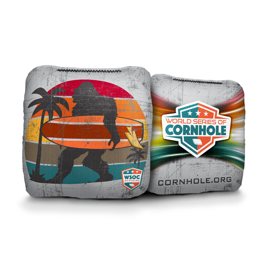 World Series of Cornhole Official 6-IN Professional Cornhole Bag Rapter - Surfing Sasquatch Grey