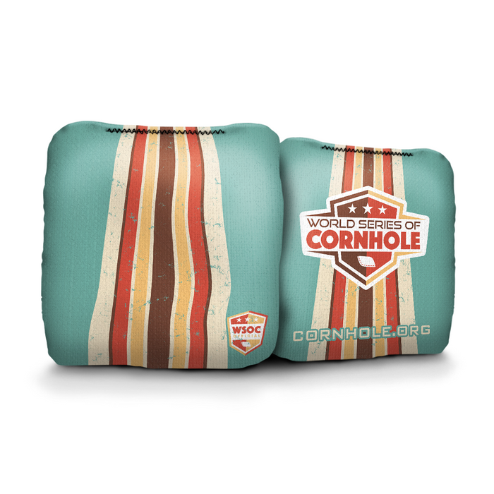 Retro Stripes Blue - 6 Inch WSOC Official Pro Cornhole Bags