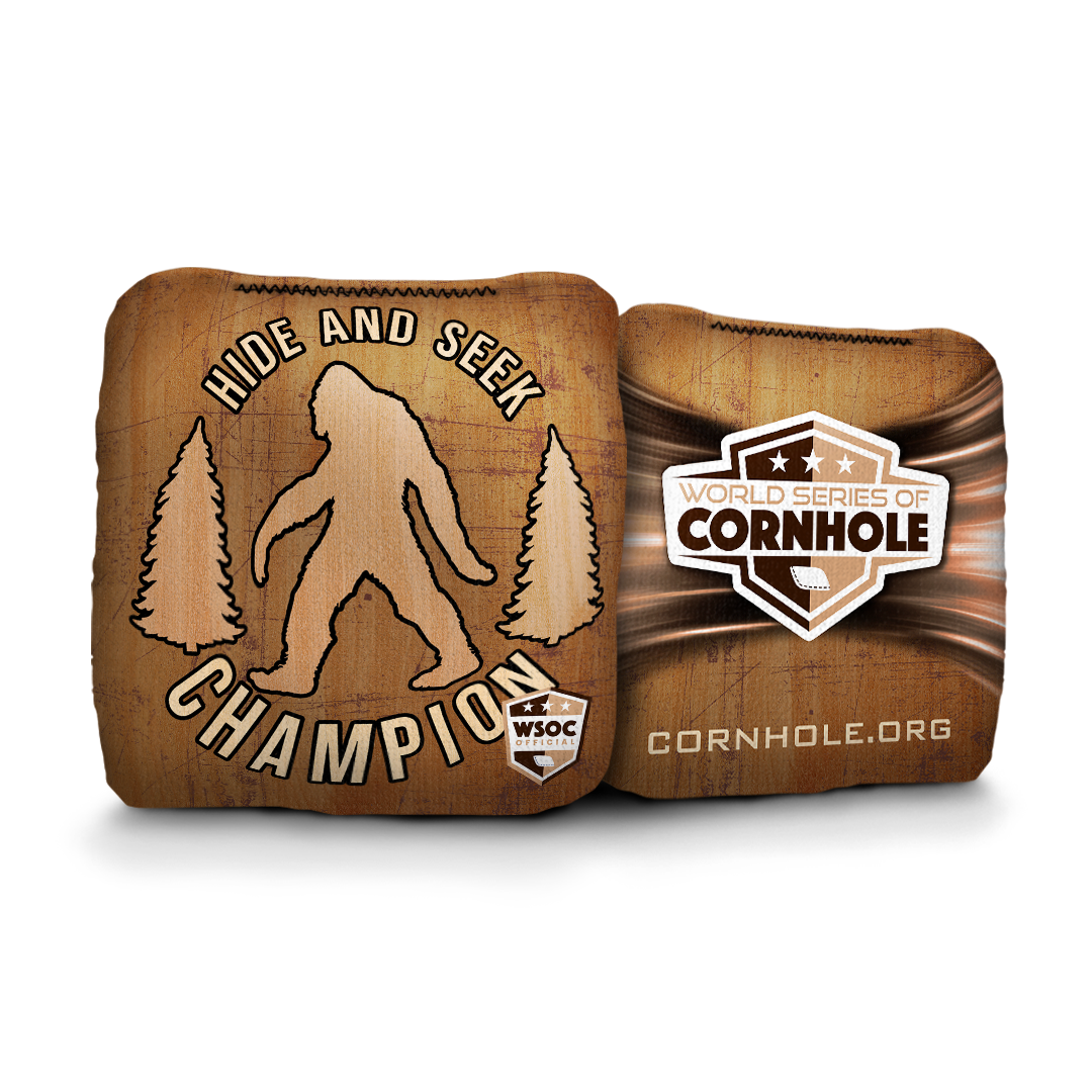 World Series of Cornhole Official 6-IN Professional Cornhole Bag Rapter - Sasquatch Hide and Seek Brown