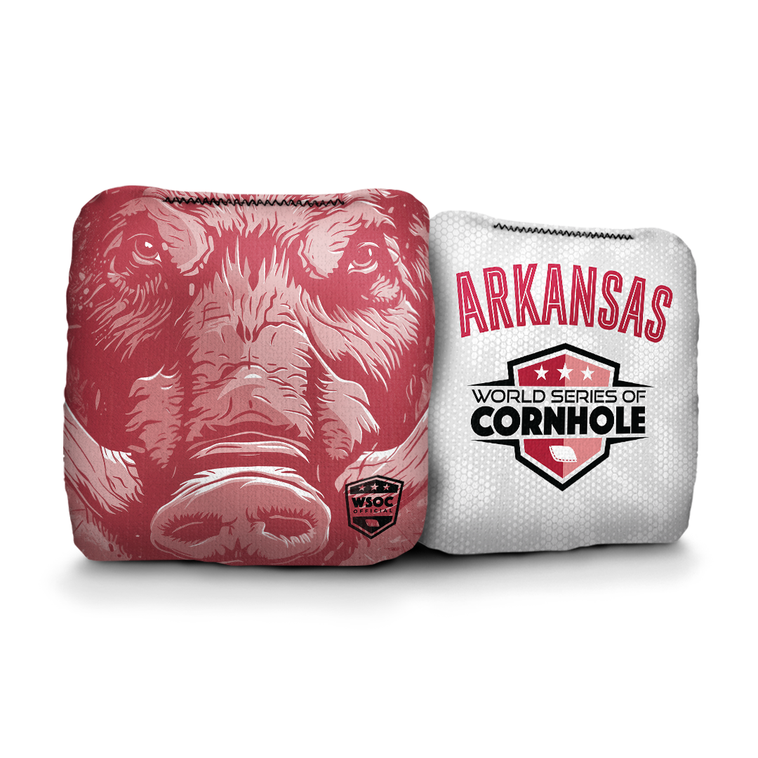 World Series of Cornhole 6-IN Professional Cornhole Bag Rapter - Arkansas Razorbacks