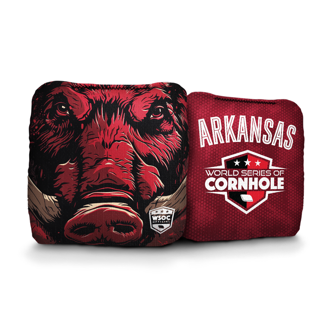 World Series of Cornhole 6-IN Professional Cornhole Bag Rapter - Arkansas Razorbacks