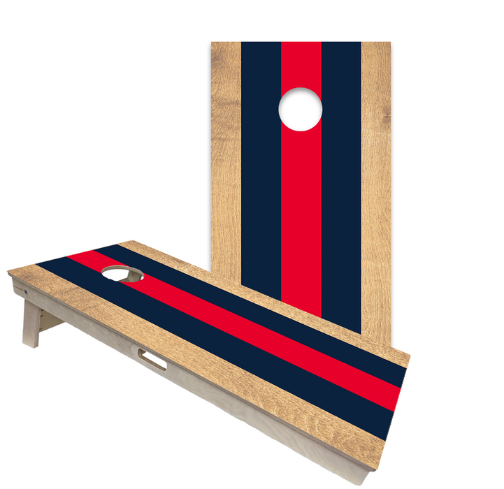 World Series of Cornhole Official 2' x 4' Professional Cornhole Board Runway 2402P - Classic Stripes Navy and Red