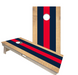 World Series of Cornhole Official 2' x 4' Professional Cornhole Board Runway 2402P - Classic Stripes Navy and Red