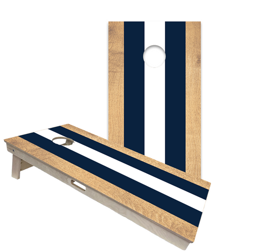 World Series of Cornhole Official 2' x 4' Professional Cornhole Board Runway 2402P - Classic Stripes Navy and White