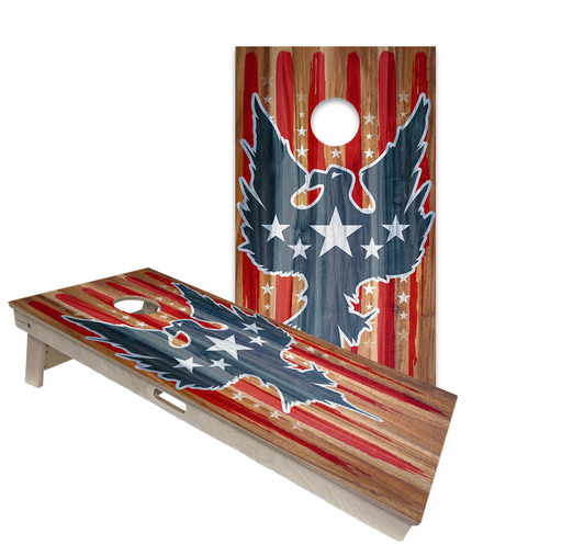 World Series of Cornhole Official 2' x 4' Professional Cornhole Board Runway 2402P - Stars and Stripes Eagle