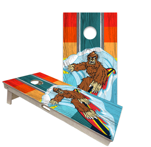 World Series of Cornhole Official 2' x 4' Professional Cornhole Board Runway 2402P - Surfing Sasquatch