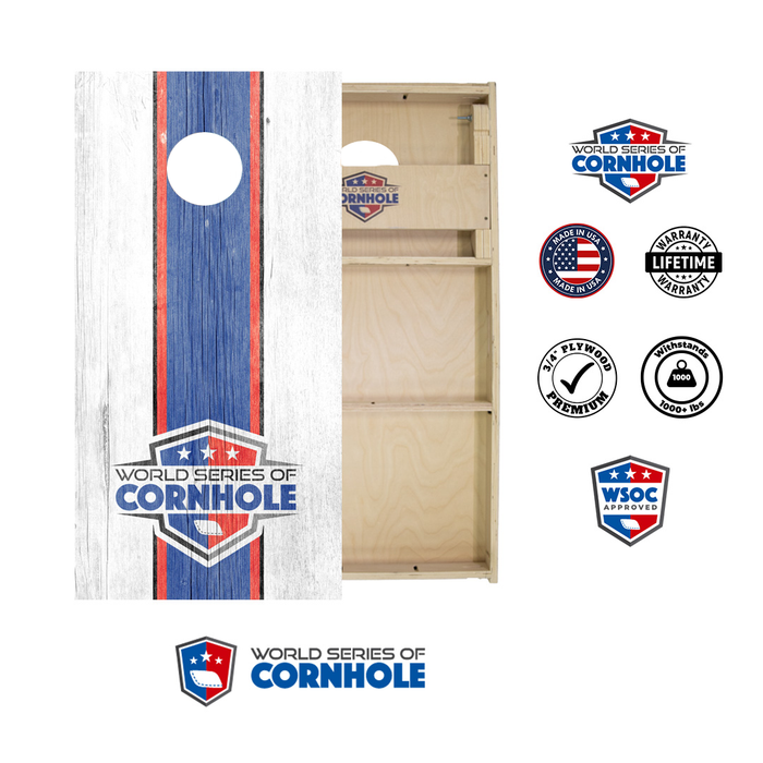 World Series of Cornhole Official 2' x 4' Professional Cornhole Board Runway 2402P - WSOC Stripes
