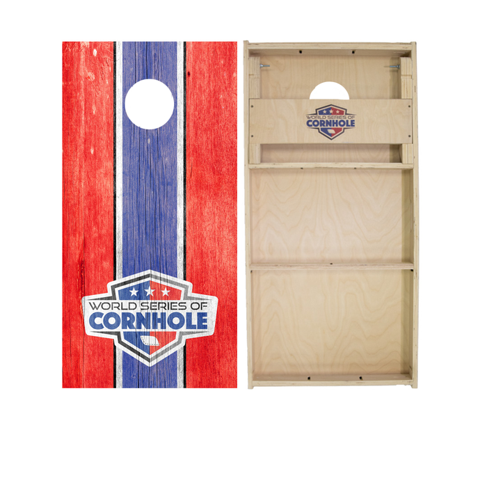 World Series of Cornhole Official 2' x 4' Professional Cornhole Board Runway 2402P - WSOC Stripes