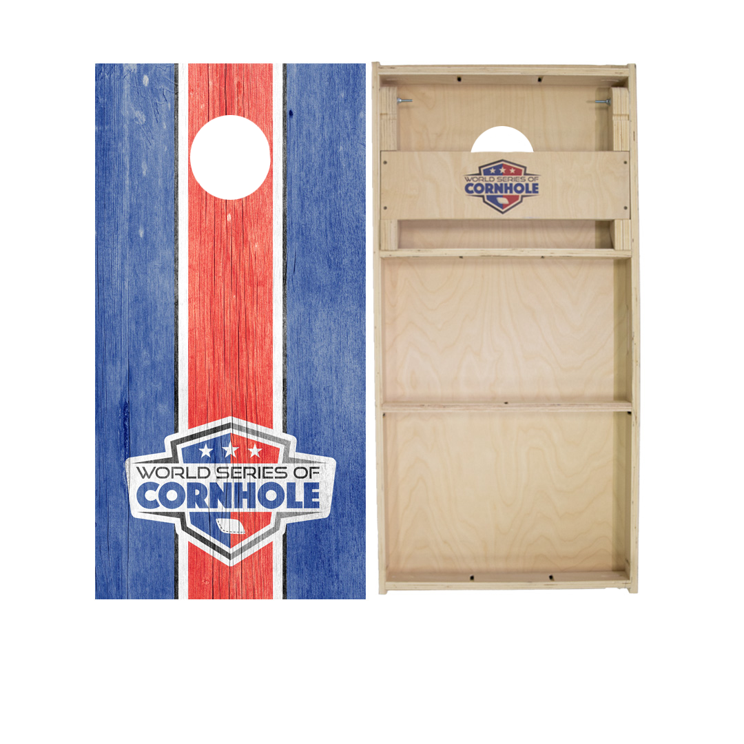 World Series of Cornhole Official 2' x 4' Professional Cornhole Board Runway 2402P - WSOC Stripes