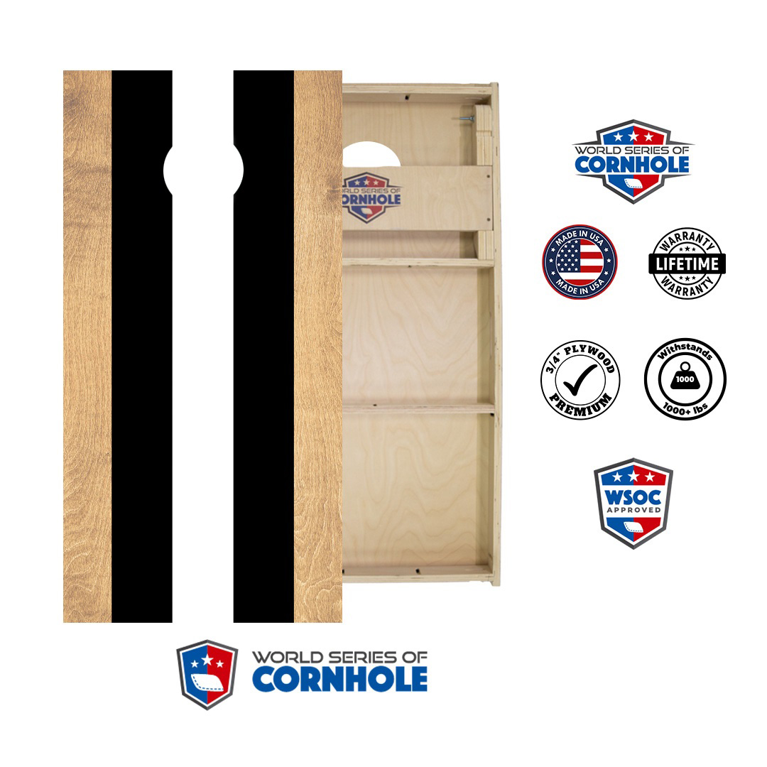 World Series of Cornhole Official 2' x 4' Professional Cornhole Board Runway 2402P - Classic Stripes