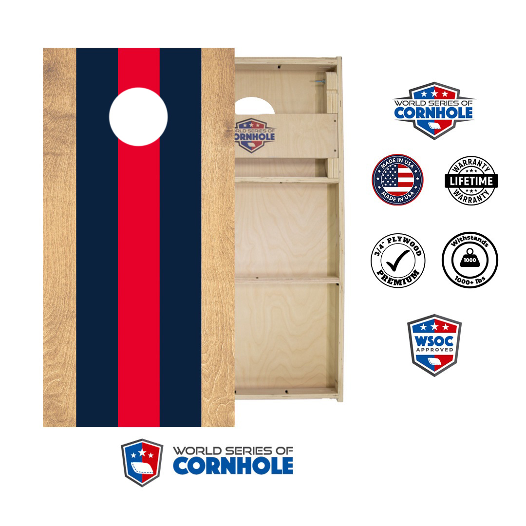 World Series of Cornhole Official 2' x 4' Professional Cornhole Board Runway 2402P - Classic Stripes