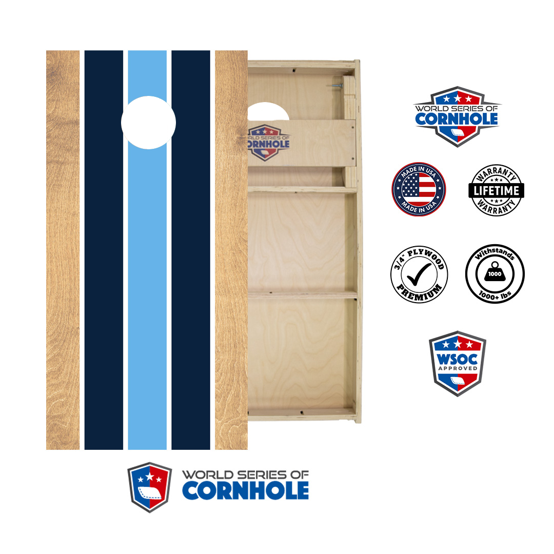 World Series of Cornhole Official 2' x 4' Professional Cornhole Board Runway 2402P - Classic Stripes