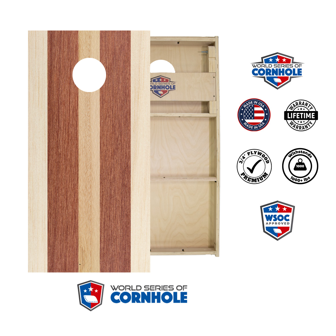 World Series of Cornhole Official 2' x 4' Professional Cornhole Board Runway 2402P - Striped Woody
