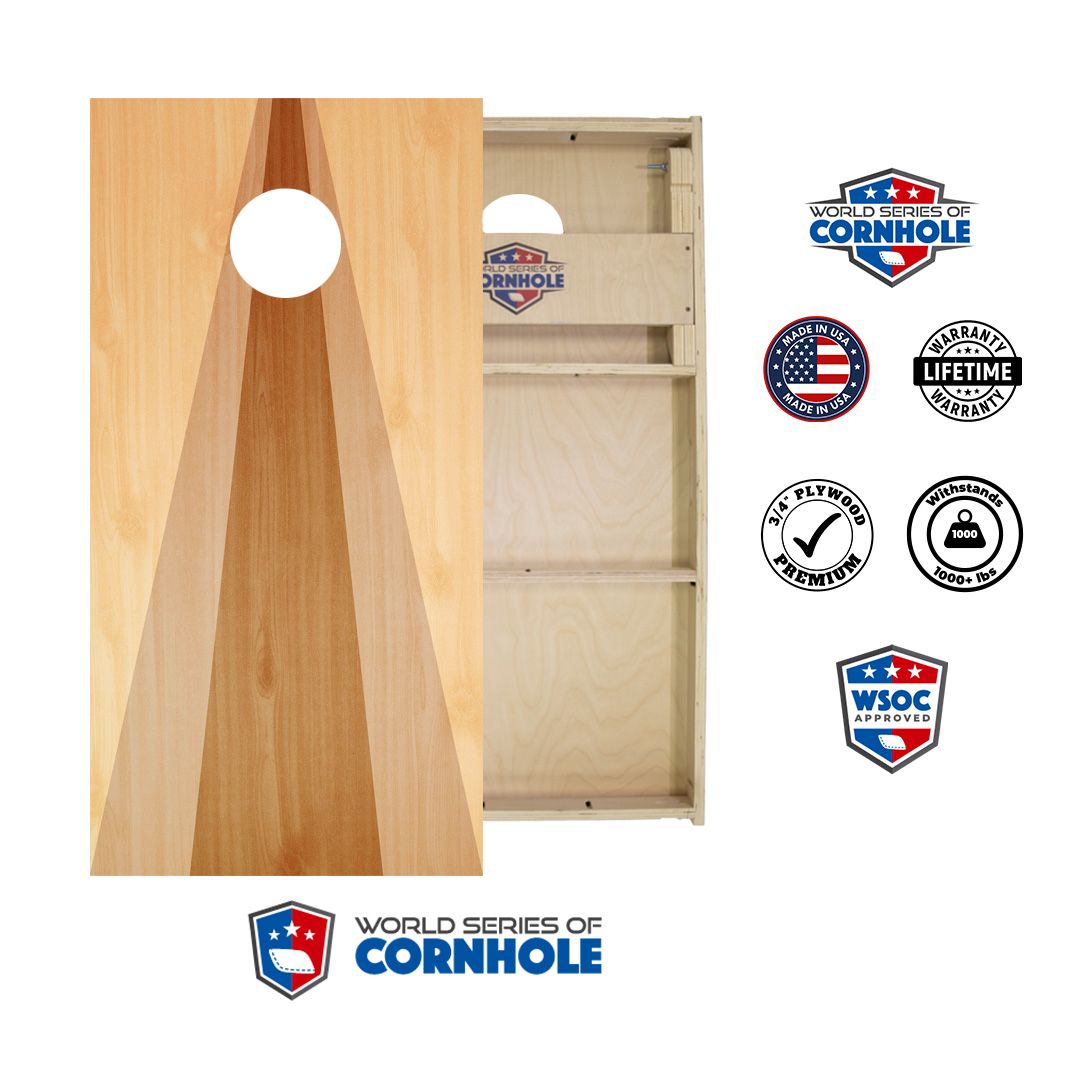 World Series of Cornhole Official 2' x 4' Professional Cornhole Board Runway 2402P - Wood Triangle