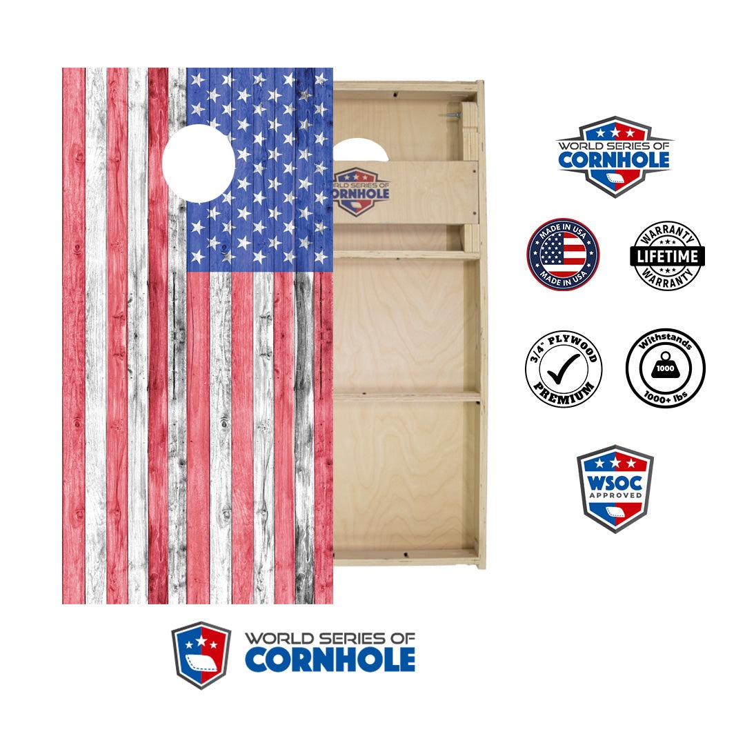 World Series of Cornhole Official 2' x 4' Professional Cornhole Board Runway 2402P - American Flag