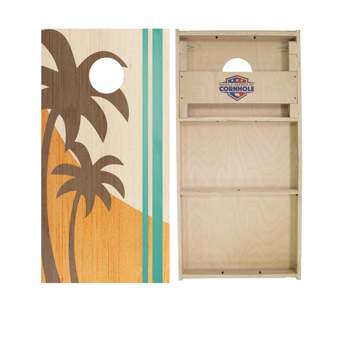 World Series of Cornhole Official 2' x 4' Professional Cornhole Board Runway 2402P - Palms Surf Board