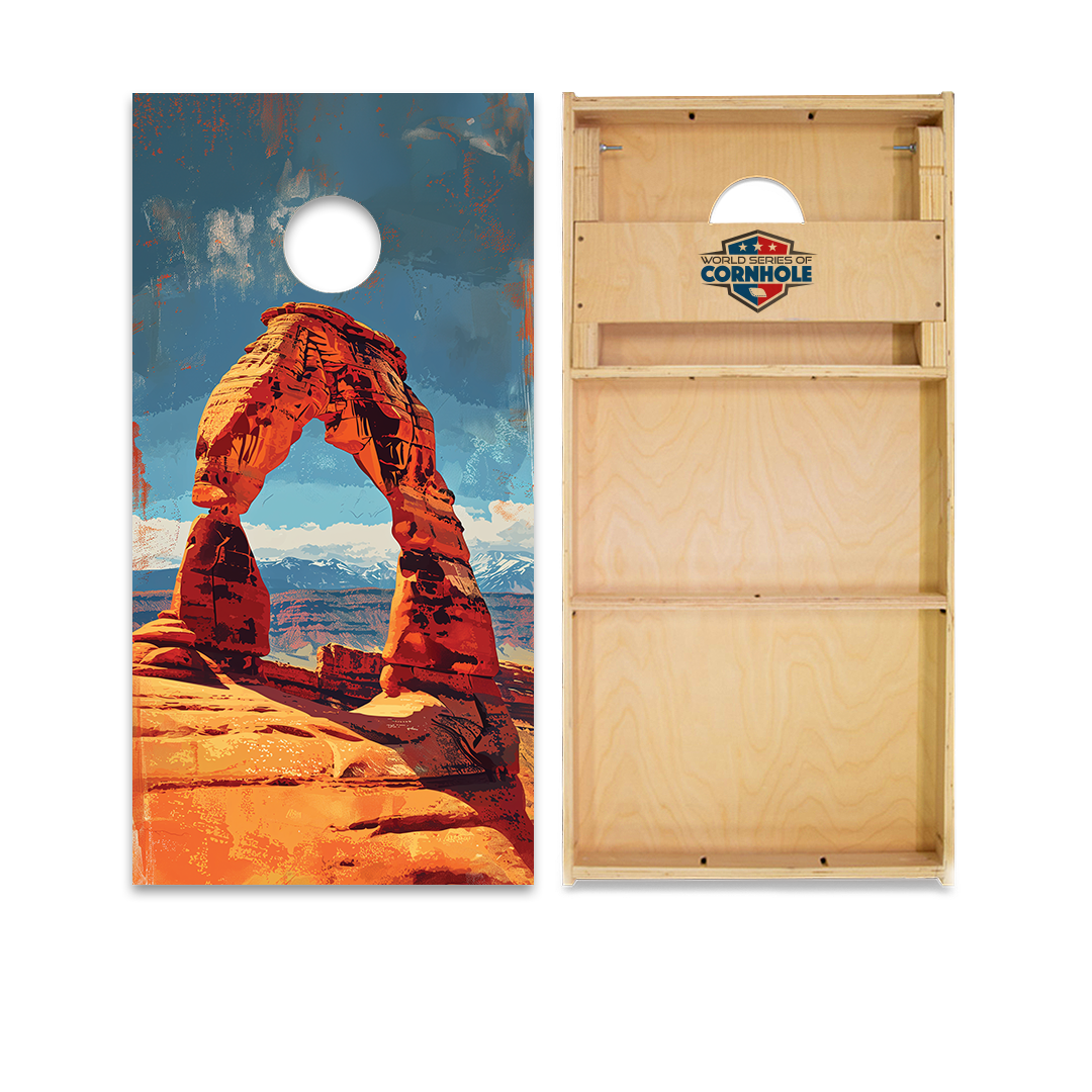 World Series of Cornhole Official 2' x 4' Professional Cornhole Board Runway 2402P - National Park - Arches
